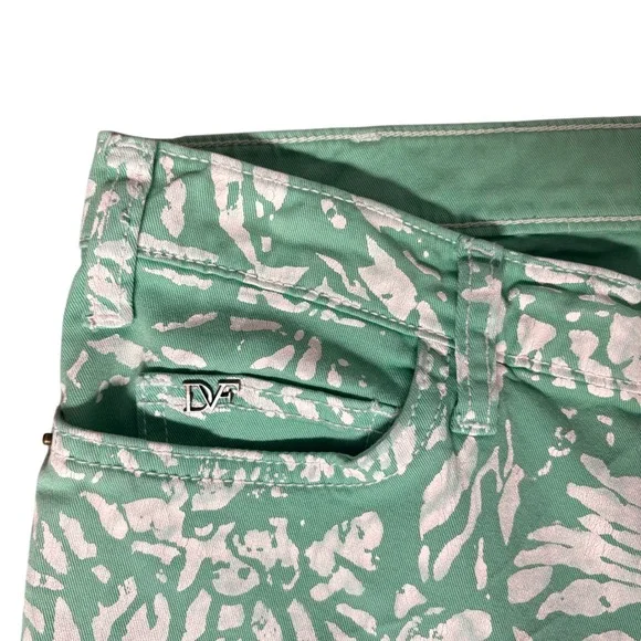 DVF Loves Current/Elliot‎ The Classic Skinny Mint Green Floral Print Jeans W 30 - Picture 4 of 8